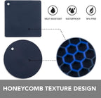 Joyhalo Trivets for Hot Dishes - Hot Pads for Kitchen, Silicone Pot Holders for Hot Pots and Pans, Silicone Mats for Kitchen Countertops, Table, Flexible Easy to Wash and Dry, Navy