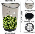 NOVANO Fruit & Onion Cutter Vegetable Chopper Cup, Detachable Fruit Cutter Slicer with Push Plate,Cut fruits and vegetables evenly into cubes,Slicing Gadget for Easy Food Prep Home Use
