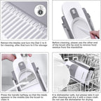 Safe Mandoline Slicer for Kitchen, Meal Prep, Potato Slicer, Adjustable/Easy to Clean/Storage, Kitchen Chopping Artifact, French Fry Cutter, Paring Knife/Cleaning Brush (only Slice, LightGray)