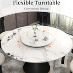 23.6" Lazy Susan for Table Top Sintered Stone Rotating Serving Tray for Dining Table, Kitchen Lazy Susan Organizer Spinning Rotating Food Server Party Centerpieces
