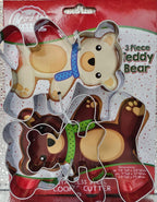 Teddy Bear Cookie Cutter Set – Sharp & Stainless Steel Cooking Utensils – A Fun Fit for Sandwiches, Pancakes & Fruits – Dishwasher-Safe 3-Piece Bakery Supplies by Sweet Cookie Crumbs (Large Sizes)