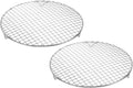 uxcell 2 Pcs Round Cooking Rack with Legs, Dia 10.4 Inch 304 Stainless Steel Barbecue Grill for Cooking Baking Barbecue Air Fryer Racks, Silver