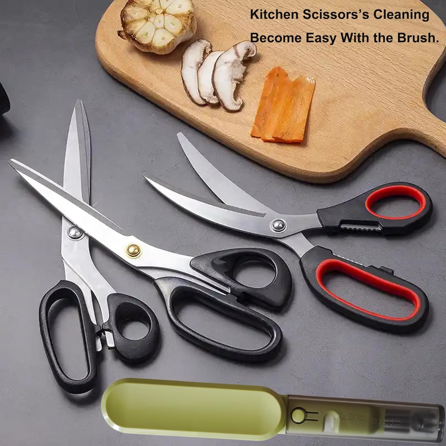 Knife Blade Brush with Long Handle and Lid Integrate Knife Sharpener and Gap Cleaning Brush, Double Side Bristle Scrubber for Kitchen knife Blade Chopsticks Dish Cutlery Fork Spoon's Washing