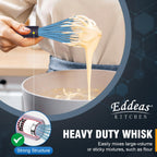 Silicone Whisk, 500°F Heat Resistant Non Scratch Coated Whisks for Cooking Baking Balloon wisk, Kitchen Whisk Tool Set, for Stirring, Beating & Blending of 3 Size 7.5"+ 9" +11 inch