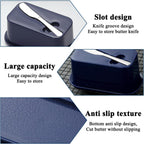 Evanda Butter Dish with Lid for Countertop and Refrigerator Door Shelf with Butter Spreader Knife, Butter Keeper, Plastic Butter Holder Tray Container for West/East Coast Butter