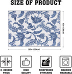 2 Packs Blue And White Porcelain Dish Drying mat, Drying Matt Kitchen Counter, Microfiber Dish Drying Mats, 20x15 inches, Dish Drainer Mat Kitchen Counter, Fast Drying, Kitchen Must-Have