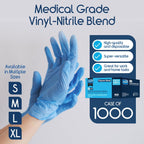 Inspire Nitrile-Vinyl Blend Exam Gloves - Disposable, Latex Free, Medical, Multipurpose for Cooking