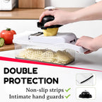 Vegetable Chopper,25 in 1 Multifunctional Food Chopper with Container,Kitchen Vegetable Slicer Dicer Cutter,Veggie Chopper Fruit Salad Potato,13 Blade Stainles Steel Blades（White）