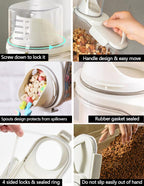 Cereal Containers Storage with Pour Spout Airtight Food Storage Containers with Lid Air Tight Cereal Dispenser Sealed Kitchen Canisters for Nuts Flour Sugar Beans Dry Food, Bpa Free 1.6L