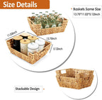 Water Hyacinth Wicker Basket 2 Pack With Handles - Pantry Storage and Organization, Handmade Large Natural Baskets for Organizing