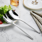 KEAWELL Premium 10" Salad Serving Set, 18/10 Stainless Steel, Mirror-Polished, Includes Salad Spoon and Fork, Set of 2