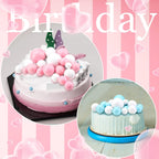 108 Pcs Balls Cake Topper DIY Cupcake Insert Foam Balloons for Cake Baking Wedding Anniversary Birthday Decoration(Pastel Colors,Multi Sizes)