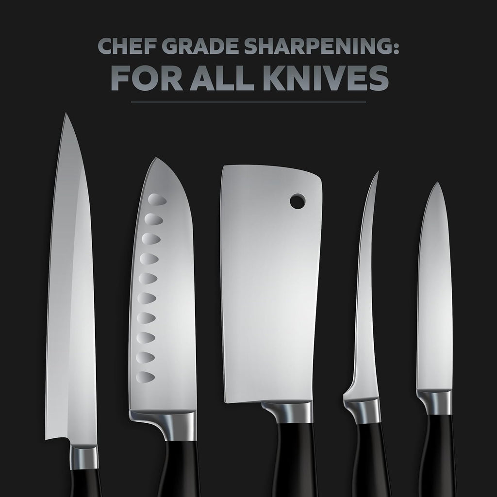 Hugo & Jude BLADE Rolling Knife Sharpener - Sharpening Made Easy with Ergonomic Diamond Rolling Wheel Sharpener, 15° & 20° Magnetic Angles for Kitchen Knife Sharpener - Kitchen Gadgets Gifts