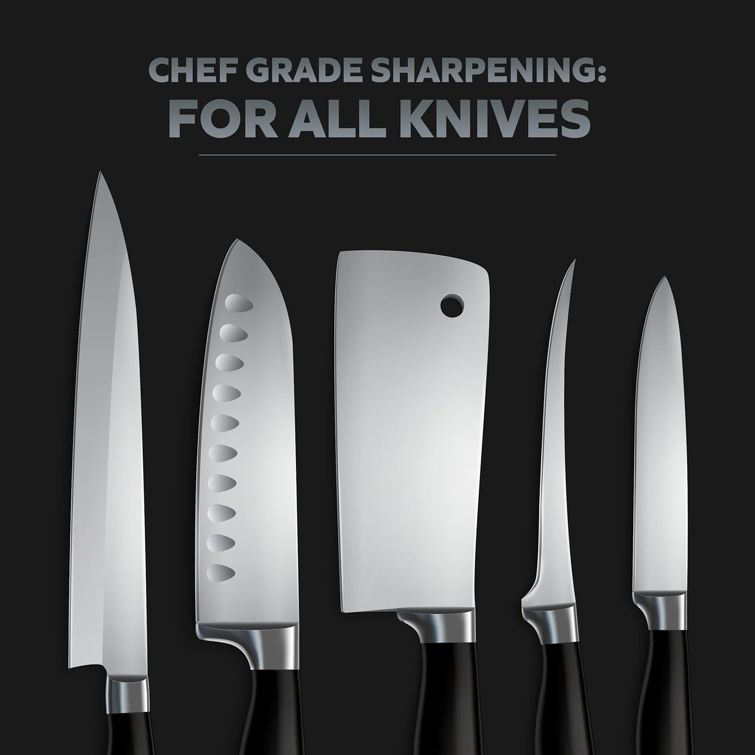 Hugo & Jude BLADE Rolling Knife Sharpener - Sharpening Made Easy with Ergonomic Diamond Rolling Wheel Sharpener, 15° & 20° Magnetic Angles for Kitchen Knife Sharpener - Kitchen Gadgets Gifts