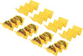 uxcell 8 Pcs Taco Holder Stand, Plastic Taco Plates Hold Up to 3 Tacos, Hollow Carved Taco Shell Holder, Dishwasher Microwave Safe, Yellow