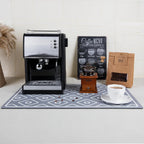 SUEH DESIGN Dish Drying Mat, Absorbent Coffee Mat 19.6 x 11.8 in Quick Dry Kitchen Drying Dish Drain Mat for Kitchen Counter Coffee Bar, Gray