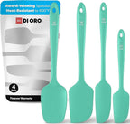 DI ORO Silicone Spatula Set - Rubber Kitchen Spatulas for Baking, Cooking, & Mixing - 600°F Heat-Resistant & BPA Free Silicone Scraper Spatulas for Nonstick Cookware - Dishwasher Safe (4pc, Mint)