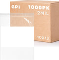 10" x 13" Large Zip Bags, 2 Mil Thick Clear Plastic Reclosable Zipper Lock Bags with Write-on White Block, with Resealable Zip Top Lock for Food Storage & Office Supplies, 1000 Count