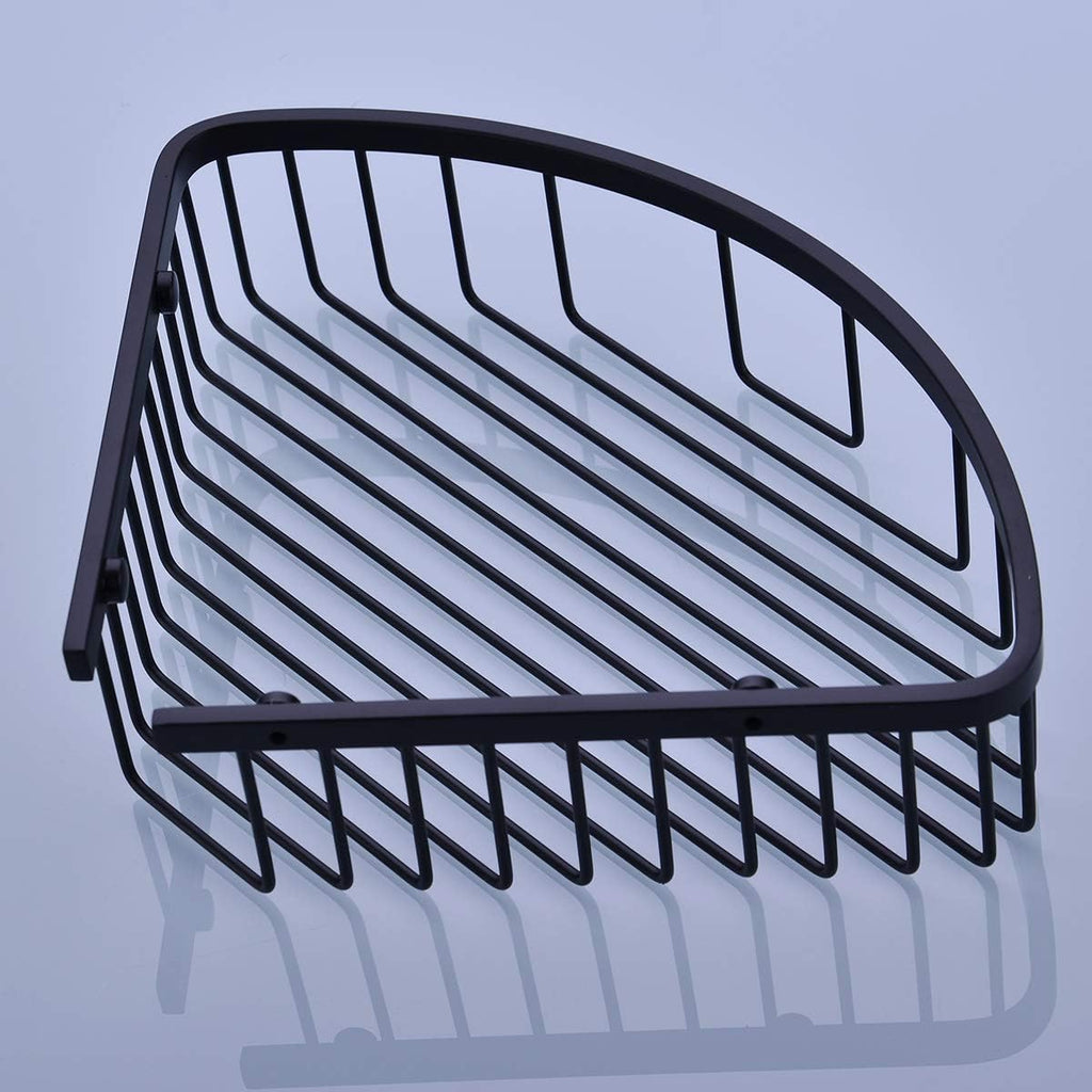 304 Stainless Steel Shower Caddy Corner Basket Shelf Bathroom Organizer Wall Mounted Storage, Matte Black Plated Finish Heavy Duty