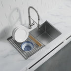 Dowell Over The Sink Roll-Up Dish Drying Rack Silicone Wrap, 17 Rods Dishwasher Safe, Food Safe, Heat Resistant, Foldable, Space-Saving, Multi-Purpose Sink Organizer for Any Surface