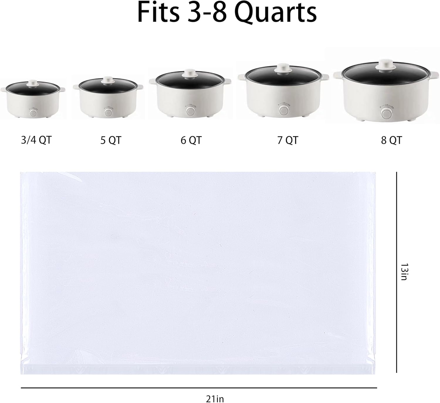 20 Pack Slow Cooker Liners for 3-8 Quart Crock Pot, 13"x 21" Large Size Disposable Oval Slow Cooker Bags, BPA-Free and Easy to Clean