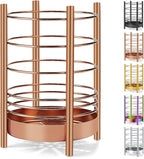 Copper Kitchen Utensil Holder for Kitchen Counter, Stainless Steel Utensil Crocks, Titanium Coating Utensil Storage Caddy Organizer, Cooking Utensil Holder, Easy Cleaning (Rose Gold/7.4''x5.2'')