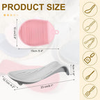 uxcell 1 Set Silicone Spoon Rest for Stove Top, Silicone Spoon Holder for Cooking Spatula, Ladle, Brush Light Grey/Pink