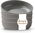 Kyraton Pasta Bowls Set of 4, 37oz Salad Bowls Soup Bowls Large Pasta Serving Bowl Plastic Unbreakable Serving Dishes Dinner Bowls (Grey)