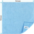 HOMEXCEL Blue Microfiber Cleaning Cloth, 12 Pack Premium Microfiber Towels for Cars, Lint Free, Scratch-Free, Highly Absorbent, Reusable Cleaning Rags for Car, Household, Kitchen, Window,11.5"X11.5"