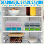 Ice Cube Trays 2 Pack, JRISBO Large Silicone Ice Cube Molds with Leak-Proof Lid, Transparent TPE Frame & Easy Release Bottom, Stackable Freezer Ice Trays for Whiskey, Cocktails, Soup, BPA Free