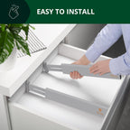 ROYAL CRAFT WOOD Adjustable Bamboo Drawer Dividers Organizers - Expandable Drawer Organization Separators For Kitchen, Dresser, Bedroom, Bathroom and Office, 4-Pack (Large (up to 22")) (Gray)