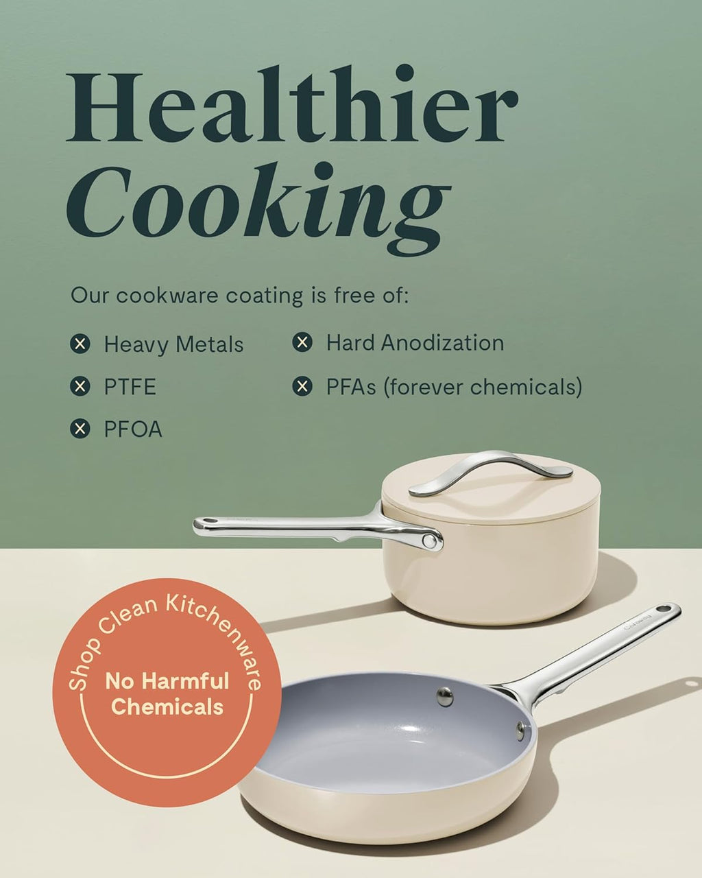 Caraway Mini Cookware Set - Non-Stick Ceramic Fry Pan (1.05 qt, 8") & Sauce Pan (1.75 qt) - Non Toxic, PTFE & PFOA Free - Oven Safe & Stovetop Agnostic (Gas, Electric & Induction) - Marigold