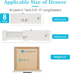 Vtopmart Drawer Dividers for Clothes 8 Pack, Adjustable 4" High Expandable from 11.6"-17" Dresser Drawer Organizer, Plastic Drawers Separators for Dresser, Baby Clothes, Kitchen and Office Storage