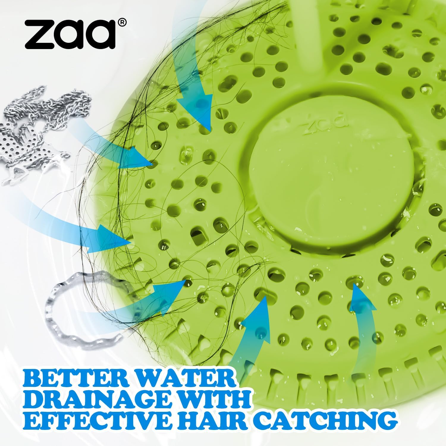 zaa Shower Drain Hair Catcher, 2 Pack Premium Silicone Drain Protector & Shower Drain Cover for Regular Drains of Shower Room and Bathroom, Avocado