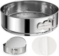 7 Inch 304 Stainless Steel Springform Pan with Removable Bottom, Nonstick Round Spring Form Cheesecake Pan with 30 Pcs Parchment Paper Liners