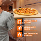 Pizza Stone Heavy Duty Ceramic Baking Stone for use in Oven & Gril - Thermal Shock Resistant, Ideal for Baking Pizza, Bread, Cookies, Rectangular Cooking Stone 15x12 Inch. (Bonus Free Scraper)