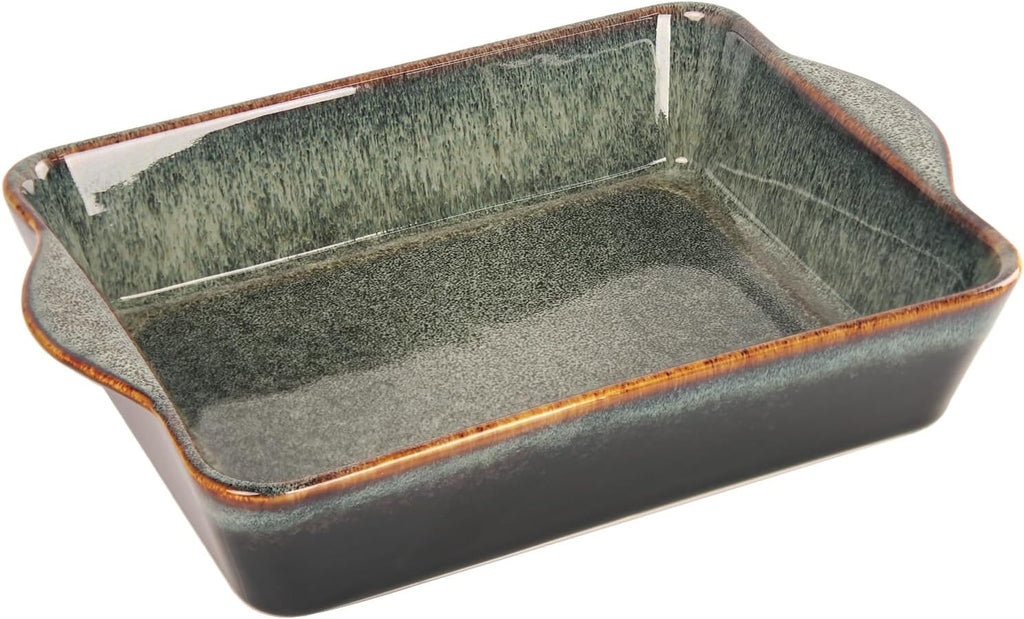Ceramic Casserole Baking Dish, 2 Quarts Baking Dish for Oven, Lasagna Pans, Oven Safe Durable Bakeware for Kitchen Home Decor, Banquet and Dinner, Rectangular 1 PCS 10 x 8 Inch