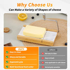 Tianman Cheese Slicer Cheese Cutter with 4 Replacement Cutting Wire,Heavy Duty 8.27"x 4.4",Marble Board Cheese Slicer for Block Cheeses, Butter,Cakes and More(White Grey)