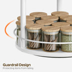 Lazy Susan Organizer, Rotating Spice Rack, 3 Tier Spice Turntable Organizer, Industrial Turntable Spice Holder, for Kitchen Countertop and Cabinet, Compact and Versatile, White SR23WW