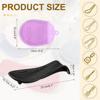 uxcell 1 Set Silicone Spoon Rest for Stove Top, Silicone Spoon Holder for Cooking Spatula, Ladle, Brush Black/Purple