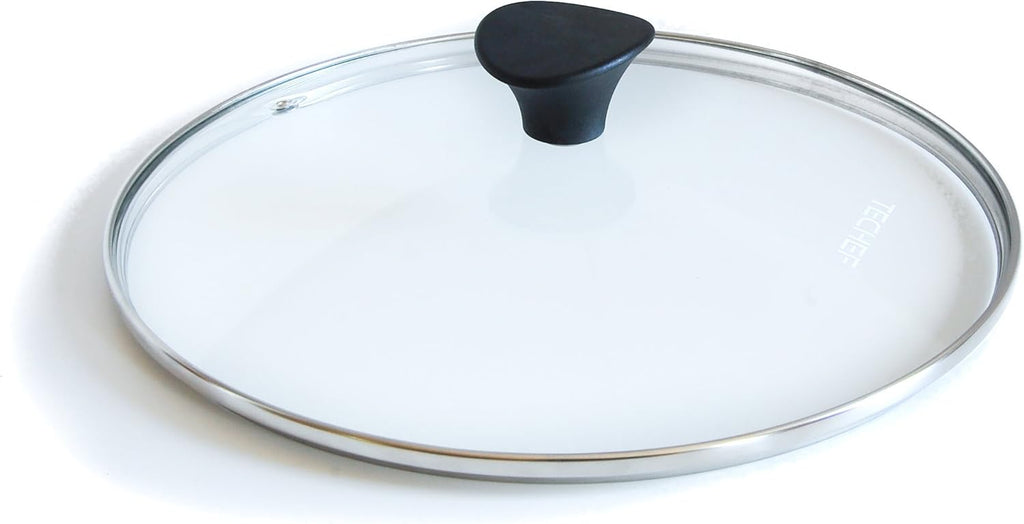 TECHEF 12 Inch Tempered Glass Lid – Lid for 12” Pans and Skillets – Steam Vent, Oven & Dishwasher Safe – Tempered Glass – Made in Korea