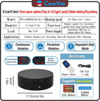 Motorized Rotating Display Stand with Remote, 4.53in 360 Electric Turntable for Display,Photography,3D Scanner Models, Motorized Lazy Susan and Photography Turntable Control Angle/Speed,Step/Swing/Continuous Rotation