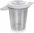 Teabloom Universal Loose Tea Infuser with Dual-Purpose Lid/Dish – Fits Cups, Mugs, Teapots – Tea Connoisseur's Choice – Steep Tea or Coffee