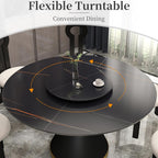 23.6" Lazy Susan for Table Top Sintered Stone Rotating Serving Tray for Dining Table, Kitchen Lazy Susan Organizer Spinning Rotating Food Server Party Centerpieces