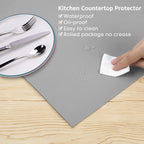 Silicone Mats for Kitchen Counter, Nonslip Silicone Mats for Crafts Countertop Protector Heat Resistant Mat (78.7” x 24” x 0.08”, Grey)
