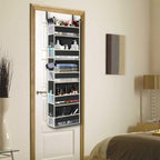 Over The Door Hanging Organizer 5-Shelves and 10 Side Pockets, Over The Door Storage for Bathroom and Bedroom, Back of Door Organizers for Baby Accessories and Kid's Toys (13"x5"x44", Black)