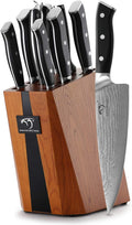 NANFANG BROTHERS Knife Sets for Kitchen with Block, Damasucs Kitchen Knife Sets 9 Pieces with Ergonomic Triple Rivet Handle, Kitchen Knives for Chopping, Slicing, Dicing & Cutting