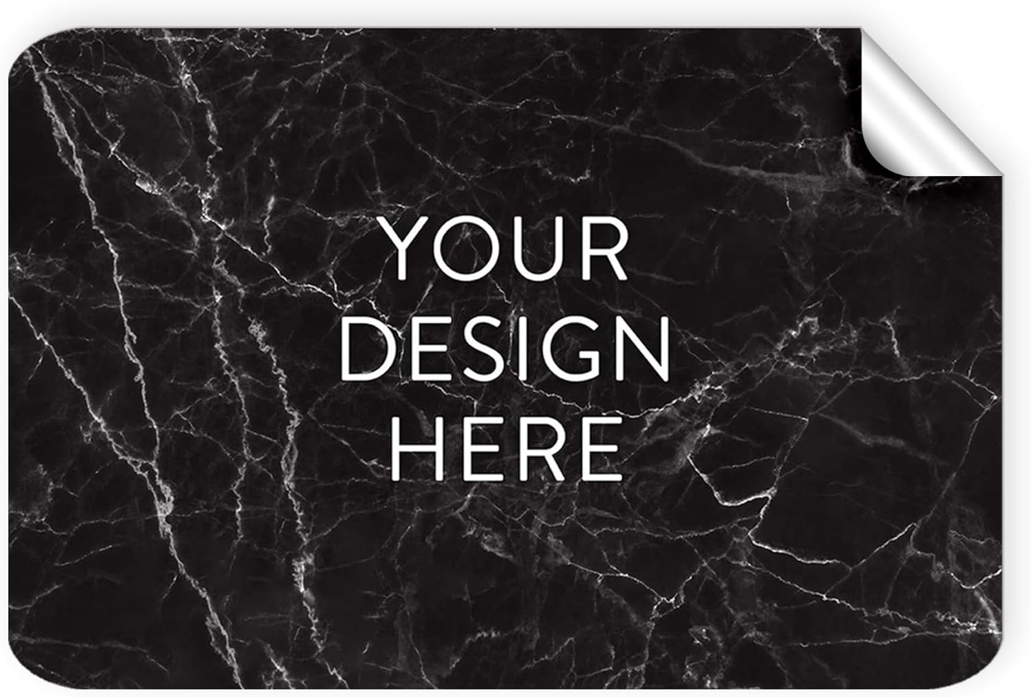100 Custom Vinyl Stickers - Upload Your own Image, Text, Design, Logo - Personalized Logo Labels for Handmade, Packaging, Bottle, Jars, Candle, Brand Stickers (Black Marble, 3x2)