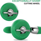 Can Opener Manual Tin Opener Stainless Steel Heavy Duty, Oversized Hand-held Easy Rotary Knob, Safe Cut Manual Can Opener with Non-Slip Handle, Smoother Cut Sharp Blade for Seniors Kitchen Tool, Green