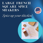 JARMING COLLECTIONS Glass Spice Jars with Shaker Lids - Spice Jars 16 oz for Food Storage, Spice Containers for Kitchen Organization, Organizing Bottles for Spices (French Square Red - 2pack)